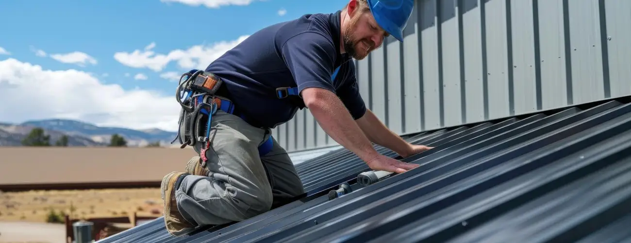 Pose de toiture en bac acier